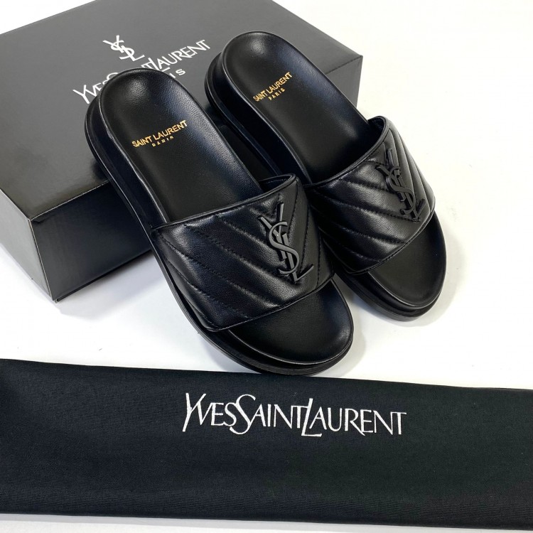 YVES SAİNT LAURENT QUİLTED SANDALS BLACK